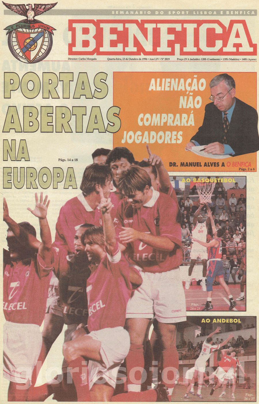 jornal o benfica 2819 1996-10-23